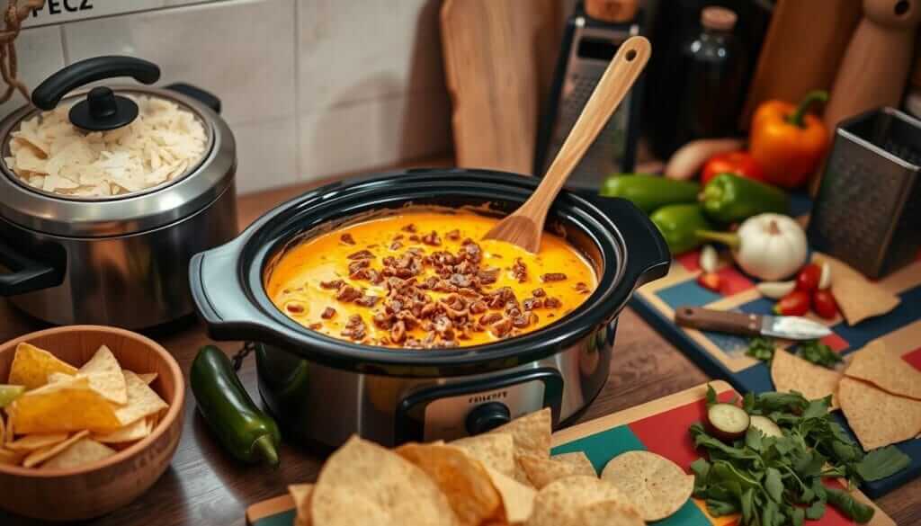 Beefy Queso Dip Crock Pot Tools