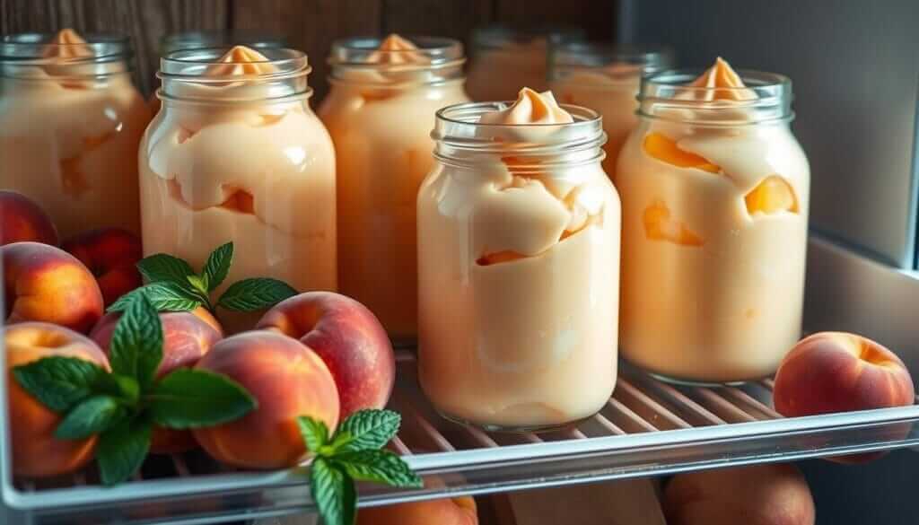 Frozen Peach Dessert Storage