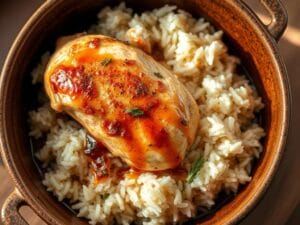 Oven Baked Chicken and Rice One-Pan Meal