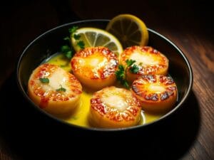 Pan-seared lemon butter scallops