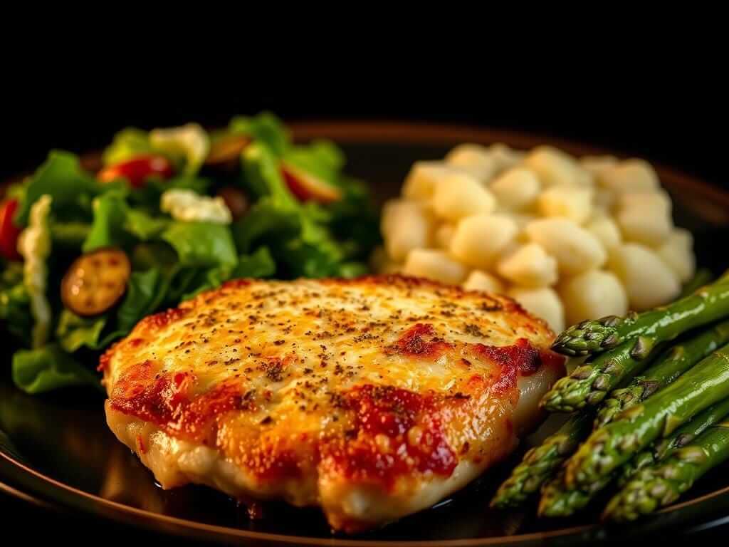 Parmesan Chicken with Side Dishes