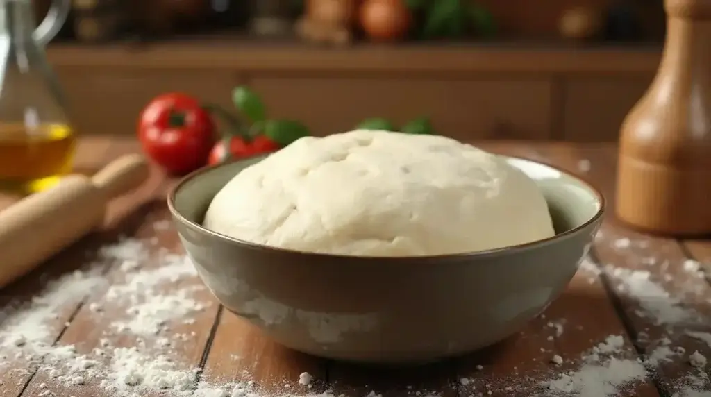 A detailed nutritional overview of freshly baked no-yeast pizza dough, presented on a rustic wooden surface. The dough is sliced to reveal its soft, pillowy interior, with key nutritional information displayed in a clean, minimalist style. The lighting is soft and natural, casting warm shadows that accentuate the texture and color of the dough. The composition is balanced, with the dough occupying the central focus, surrounded by relevant dietary details. The overall mood is one of inviting simplicity, highlighting the wholesome and healthful nature of this yeast-free pizza crust. A detailed nutritional overview of freshly baked no-yeast pizza dough, presented on a rustic wooden surface. The dough is sliced to reveal its soft, pillowy interior, with key nutritional information displayed in a clean, minimalist style. The lighting is soft and natural, casting warm shadows that accentuate the texture and color of the dough. The composition is balanced, with the dough occupying the central focus, surrounded by relevant dietary details. The overall mood is one of inviting simplicity, highlighting the wholesome and healthful nature of this yeast-free pizza crust.